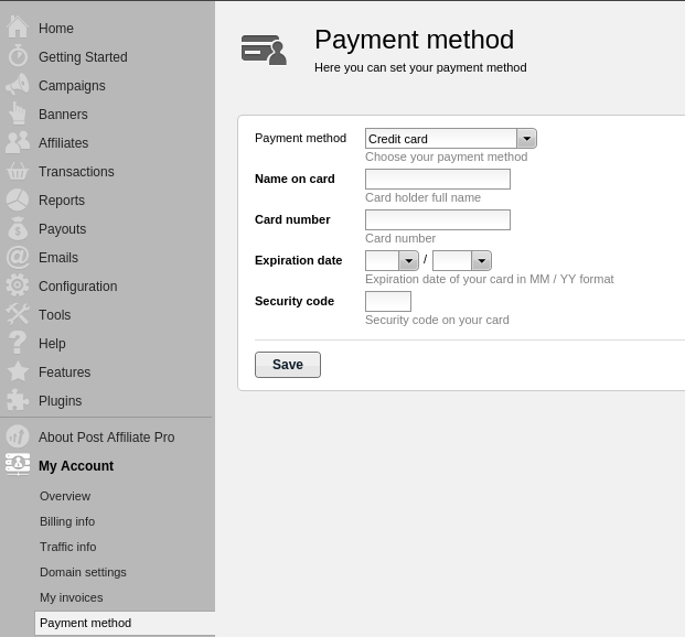 Select payment method