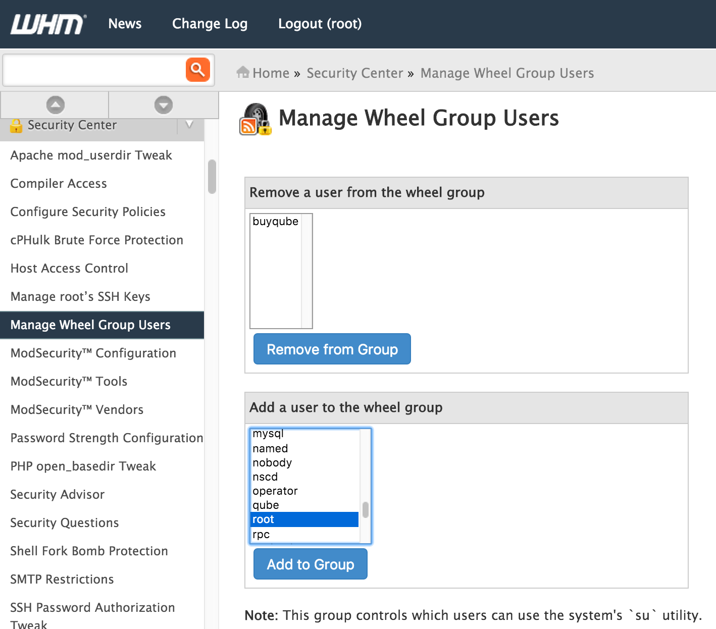 Manage Wheel Group Users Screenshot