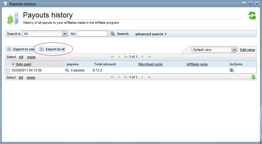 QuickBooks export to IIF format