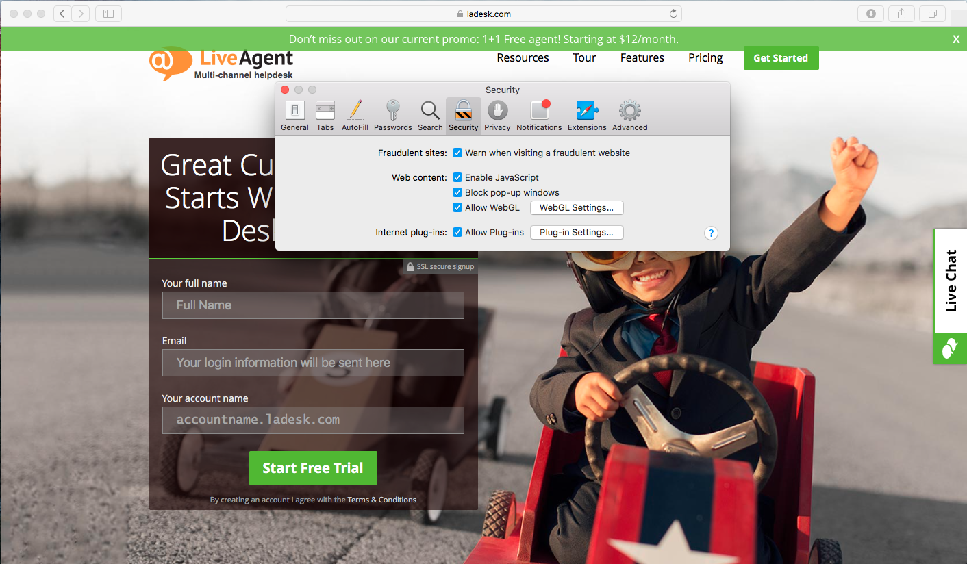 How to enable javascript in safari 